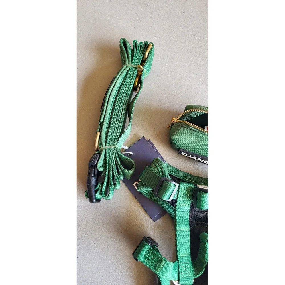 Django Adventure Dog Harness Leash Waste Bag Set Forest Green Small New